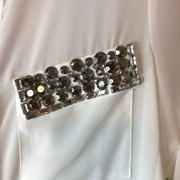 English Rose | White Rhinestone Arm Cutout Blouse - Picture 2 of 6